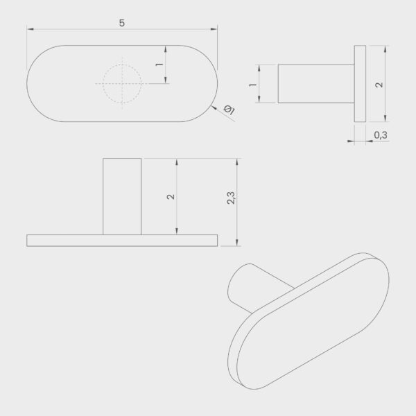 UCHWYT MEBLOWY T-BAR